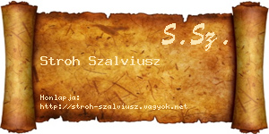 Stroh Szalviusz névjegykártya